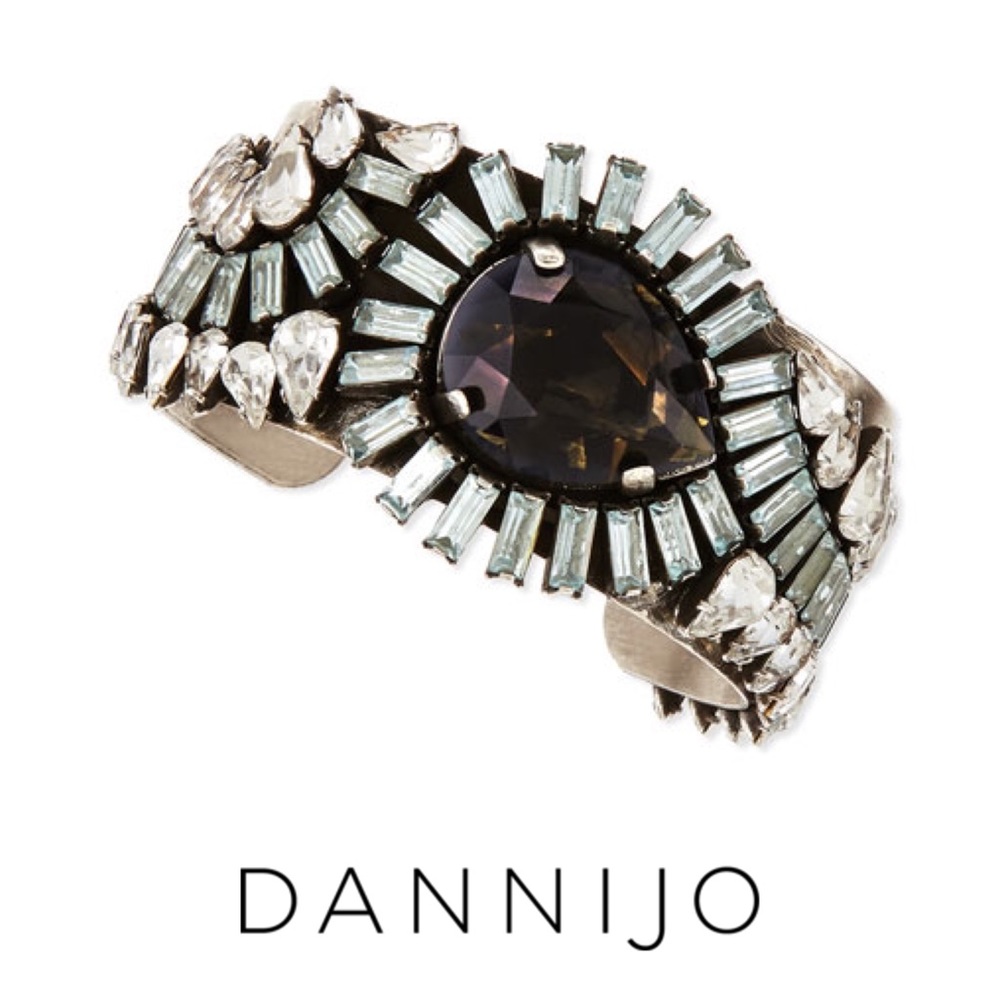 Dannijo Valentina Silvertone Multi-Crystal Cuff NWT